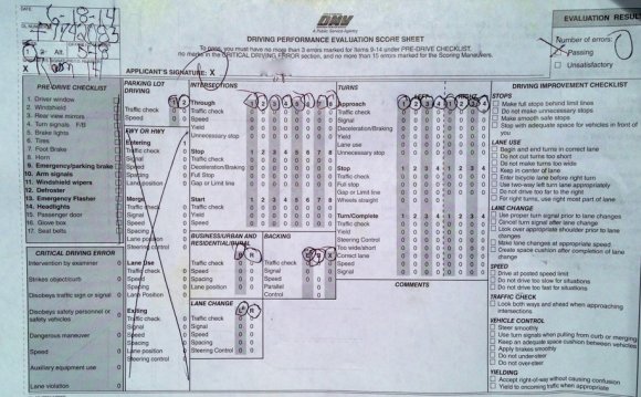 DMV behind-the-wheel test